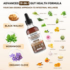 Scibalia Wormwood Black Walnut Clove Cleanse for Human Drops, 19-in-1 Triple-Action Gut Detox & Digestive Wellness Organic Wormwood Tincture w. Soursop Pumpkin Garlic Oil of Oregano, Vegan