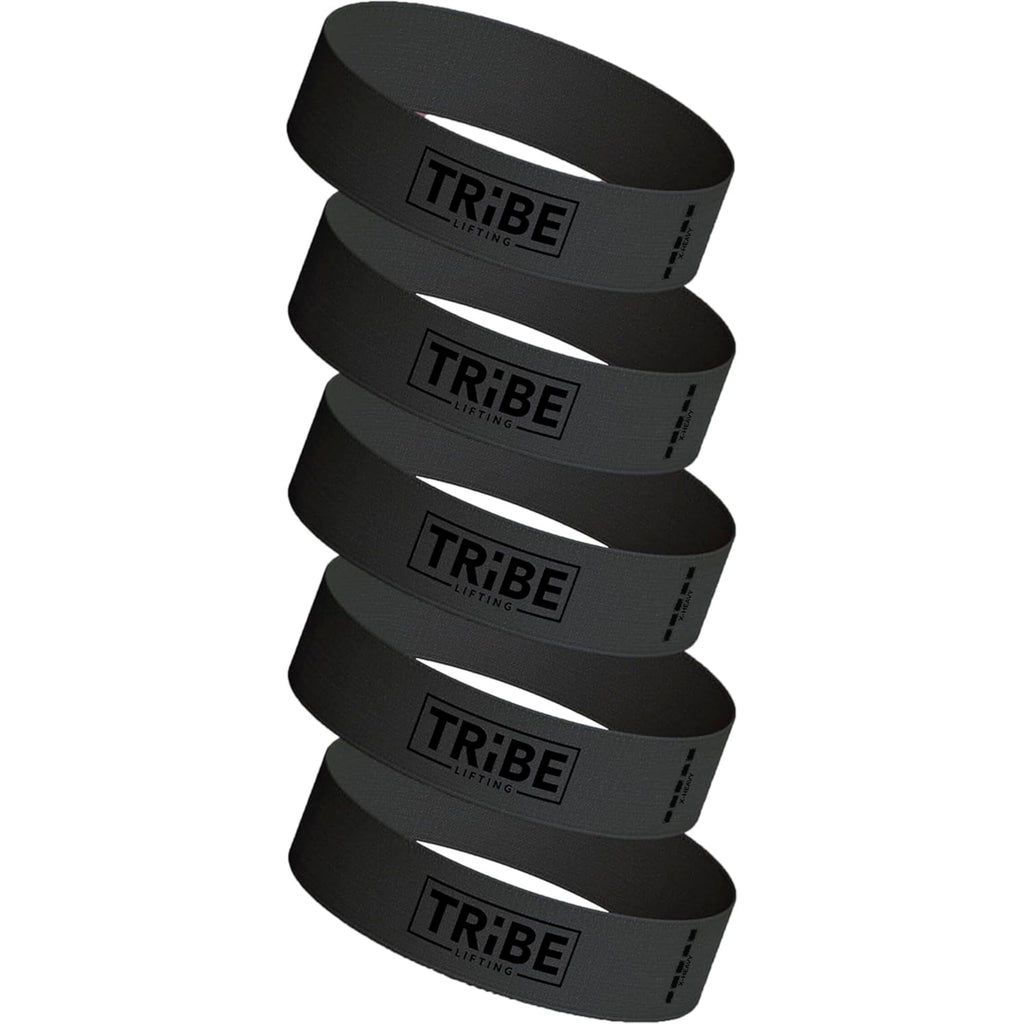 Tribe Lifting Fabric Resistance Bands for Glutes & Legs | 5 Fabric Workout Bands Set | Thick Booty Bands for Squats, Lunges, Hip Training, Physical Therapy & Home Workouts