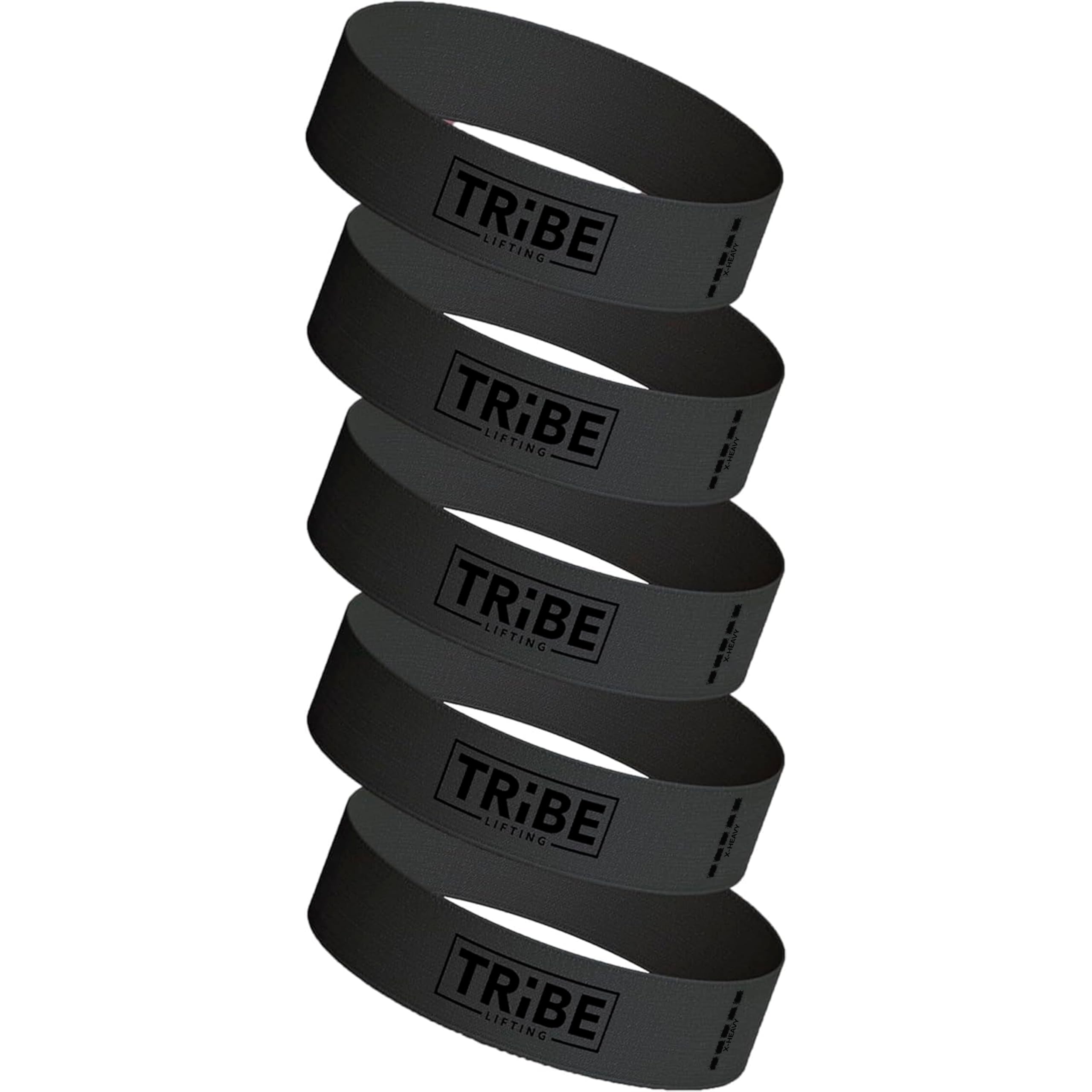 Tribe Lifting Fabric Resistance Bands for Glutes & Legs | 5 Fabric Workout Bands Set | Thick Booty Bands for Squats, Lunges, Hip Training, Physical Therapy & Home Workouts