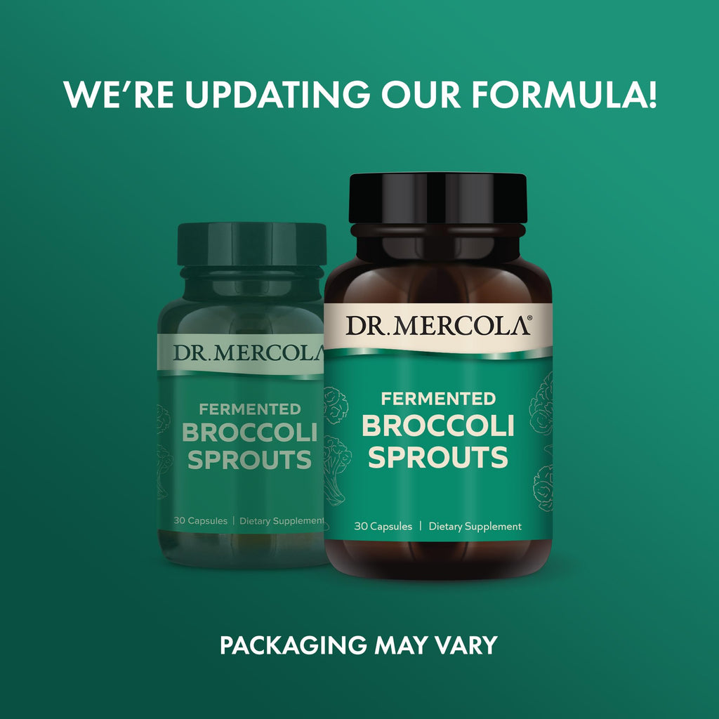Dr. Mercola Organic Fermented Broccoli Sprouts - Provides Super Antioxidants - Supports Detoxification Processes - Organic Whole Broccoli - Non-GMO, Gluten-Free & Soy-Free - 30 Capsules (30 Servings)