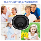 Portable Inflatable Hair Washing Basin for Bedridden - Wash Hair in Bed with Inflatable Shampoo Bowl.For Elderly,Disabled,Injured,Ideal Inflatable Sink for Locs Detox (Black, 18in Inner)