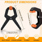 50 Pack Spring Clamps, Heavy Duty Plastic Woodworking Clamps & Multi-Use Hanging Clips for Balloon Arch Clips, Tarp Clips & Backdrop Holder, Durable Hand Tool Kit, 2 Colors