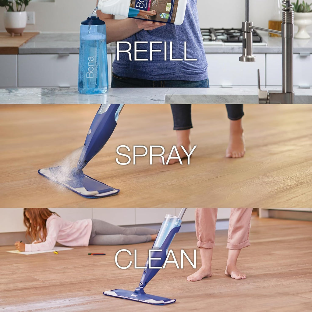 Bona Hardwood Floor Cleaner Refill, 128 fl oz, Unscented, Refill for Spray Mops and Bottles, Residue-Free Floor Cleaning Solution for Wood Floors