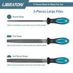 LIBRATON Metal Files - 9pc Set, Needle, Flat, Round, Half-Round Files for Metal & Woodworking