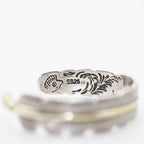Innocence S925 Silver-Plated Antique Wide Feather Cuff Bracelet For Men Women Adjustable Retro Twisted Feathers Bracelets Gift Jewelry (Feather)