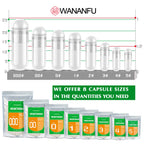 wananfu Size 0 Empty Capsules Vegetarian (1000 Count) Bundle with Micro Lab Spoon, Clear Fillable Veggie Pill Capsules Size 0 for Making Your Own Supplements