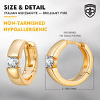 BUMBLEBEE 0.4CT VVS1 Handmade Moissanite Hoop Earrings