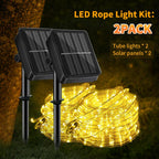 LairtPOW Solar Rope Light 2 Pack Waterproof IP65 39FT 100LEDs Outdoor LED ‎Solar Outdoor Lights for Party Garden Yard Home Wedding Christmas Halloween Holiday Tree Decoration Lighting
