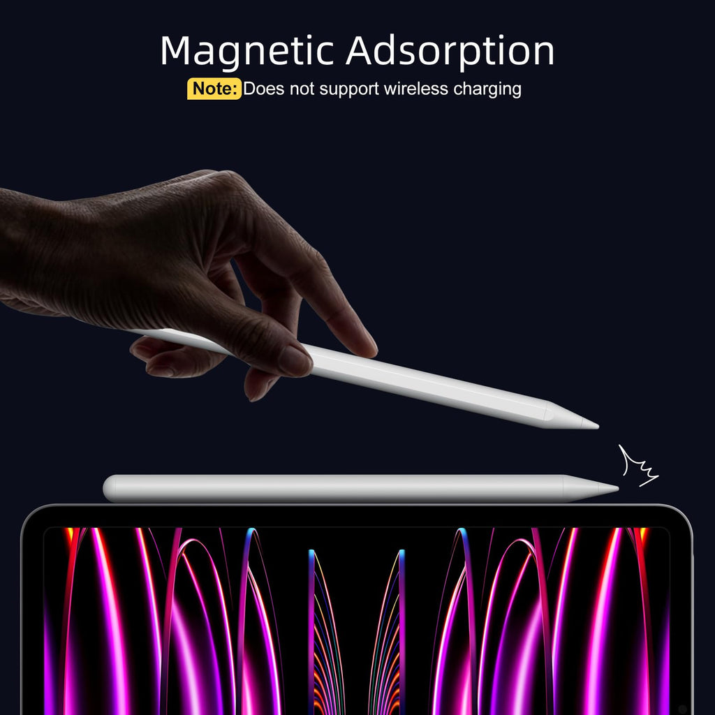 JAMJAKE Stylus Pen for iPad 6-11th Gen 2X Fast Charge, Palm Rejection-White