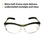 3M Safety Glasses with Readers, Nuvo Readers, +2.0 Diopter, Pack of 1, ANSI Z87, Clear Lens, Gray Frame, Soft Nose Bridge, Side Shields