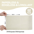 Fantasticlean Microfiber Cleaning Cloth Roll 2 Rolls 120 Pack, Tear Away Paperless Towels, 8" x 8", Reusable Washable Rags, House Kitchen, Pet, Office, Indoor Outdoor, Portable (Pink and Off-White)