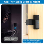 Anti-Theft Ring Doorbell Mount for 2026 Newest Ring Battery/Other Doorbell/Plus/Pro (2nd Gen), No-Drill Camera Doorbell Kits, Non-Blocking Motion Sensor, Accessories for Apartment & Rental, Black
