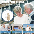 Flaygo Hearing Aids for Seniors, OTC Hearing Aids for People with Hearing Loss, Sound Quality Restoration, Intelligent Noise Reduction, Standby 80h, One-Button Operation, Comfortable Wearing,Beige
