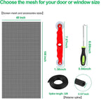 QWR Pet Proof Window Screen Replacement Kit, 48"x118" Durable High Hardness Screen Mesh Replacement Window Screens Repair Kit for Sliding Screen Door,Patio and Windows.(Folded Package with Tool Kit)