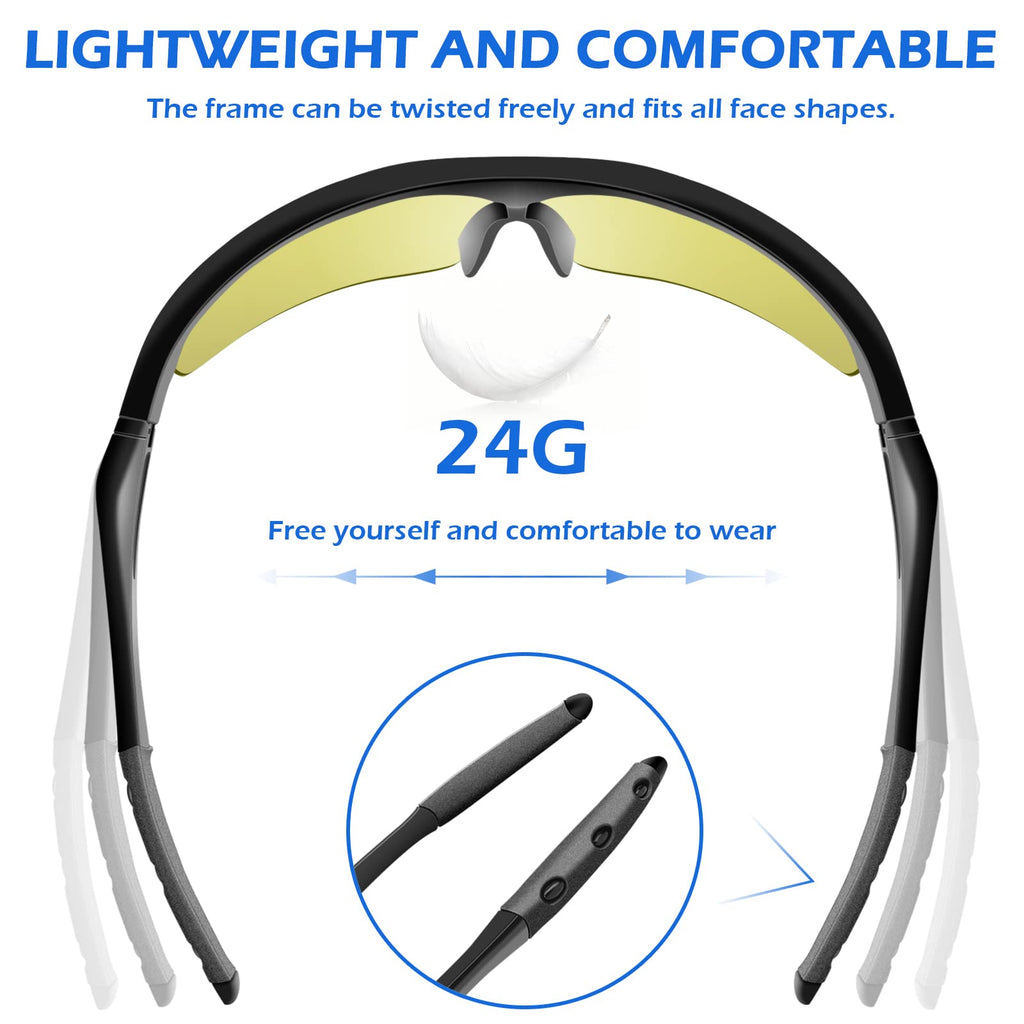 OXG 6 Pack Safety Glasses for Men and Women, UV-Block Safety Goggles ANSI Z87.1 Protective Eyewear Impact & Scratch Resistant Eye Protection for Shooting Construction and Outdoor