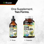BIO KRAUTER Pine Pollen Extract Capsules for Men's Support, 1000 mg