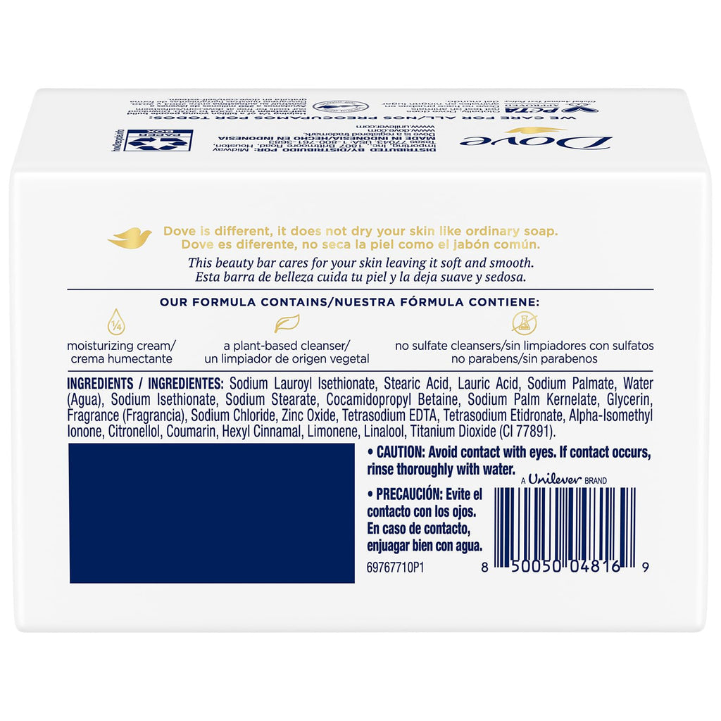 Dove Soap, Original Beauty Bar 3-Pack (12 Soap Bars) – 3-in-1 Moisturizing Face, Body & Hand Soap, 3.17 Oz Ea