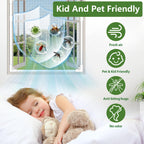 HOFUDON Adjustable Magnetic Window Screen Max 39" x 59", White Frame