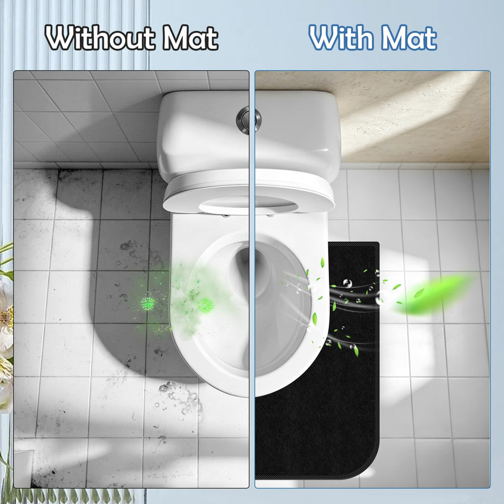 Yudlto 8 Pack U Shaped Toilet Mats Washable Absorbent Non Slip Bathroom