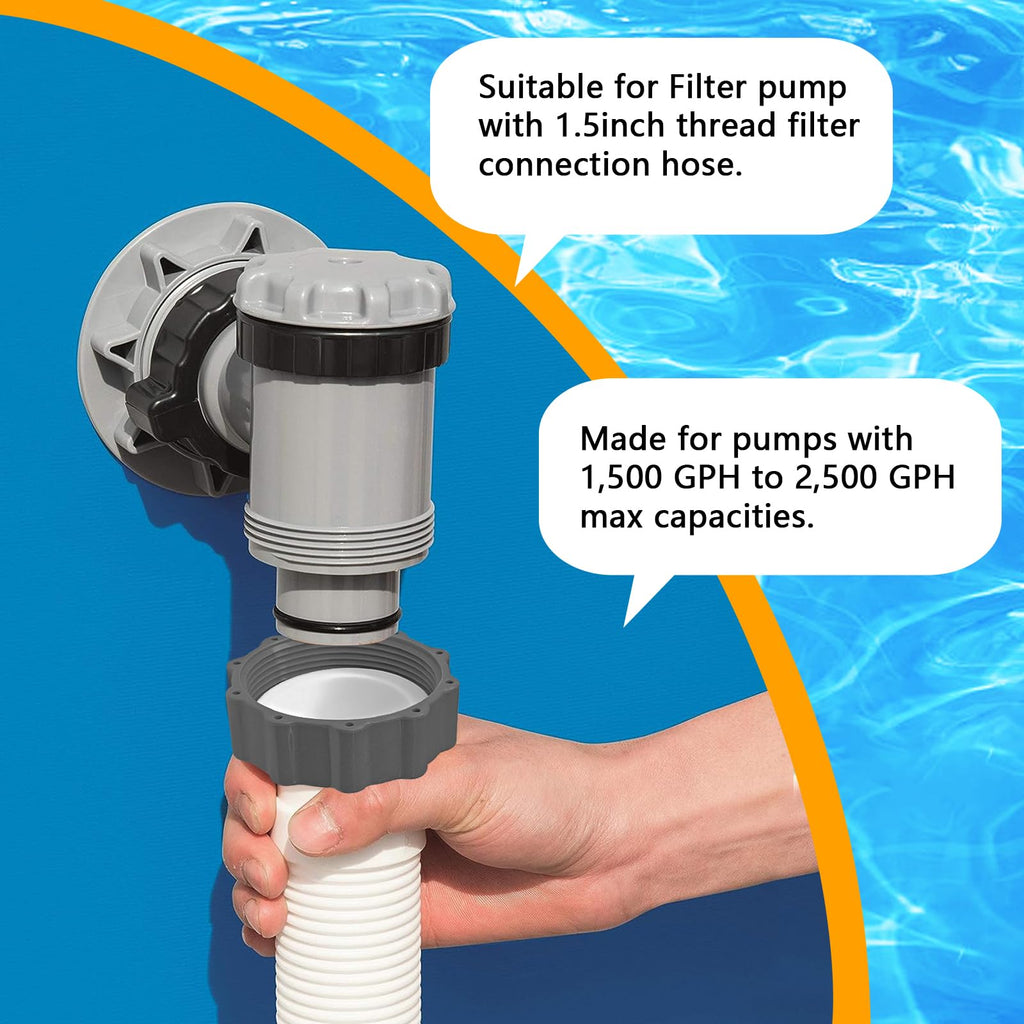 Boltigen 1.5'' Diameter Pool Sand Filter Pump Hose, 20inch Pool Pump Replacement Hose for Above Ground Pools, 2PCS Flexible Water Pool Hose Set for Filter Pump and Saltwater Systems, White