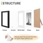 upsimples 5x7 Picture Frame, Photo Collage Wall Decor Set of 10, Black
