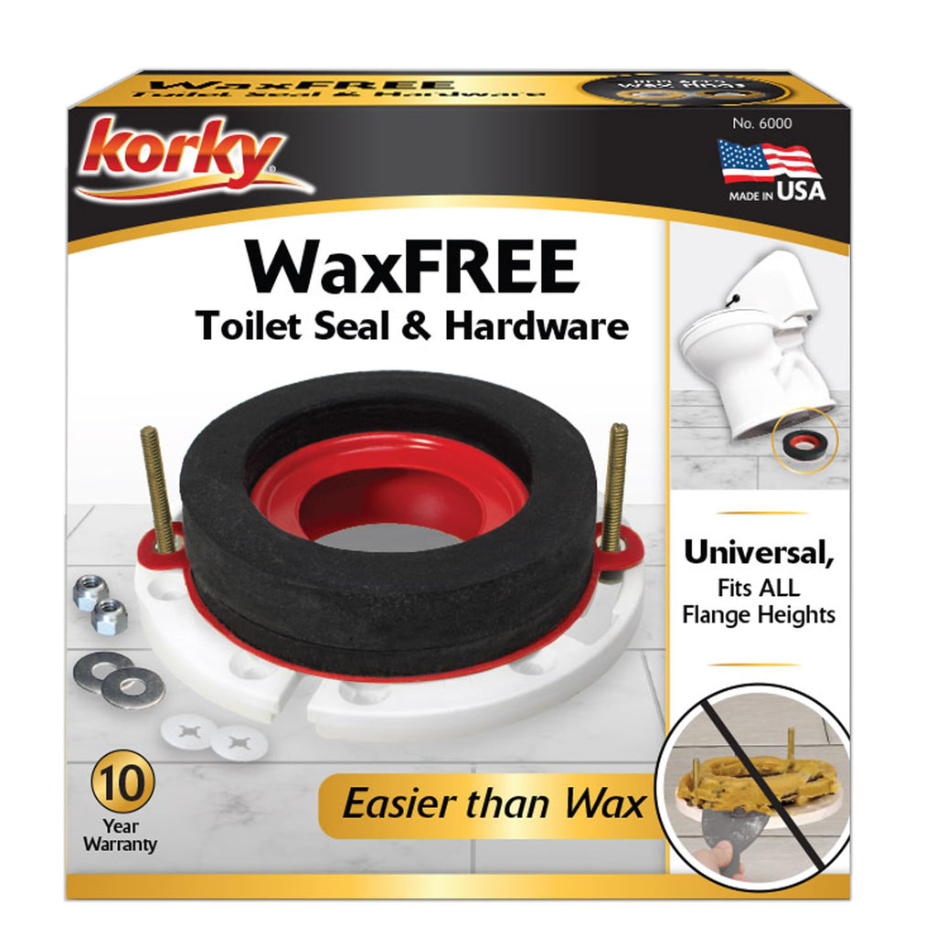 Korky 6000CP Toilet Wax Free Seal Kit with Hardware - 4 Pack