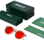 PRIMALS Blue Light Blocking Glasses - Extra Strength - Blocks 99.9% Blue Light - Improves Sleep & Focus - Computer/Gaming/TV/Phones - (Red Lens + Clear Frame)