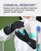PACIFIC PPE 2 Pairs Chemical Resistant Gloves, Heavy Duty Industrial Rubber Gloves, Resist Acid, Alkali and Oil, 12.6", Medium