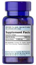 Puritan's Pride Biotin 10000 Mcg, Helps Promote Skin, Hair and Nail Health, Softgels 100 Count (Pack of 2)