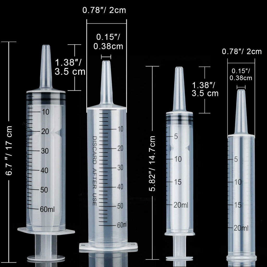 Boao 10 Pack Plastic Syringes Without Needle Epoxy Resin 20 ml,60 ml