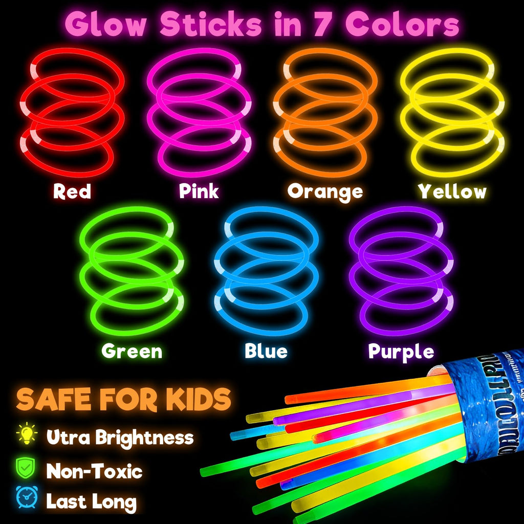 500 Pack Glow Sticks Bulk Party Pack Bright Glow in the Dark Party Supplies