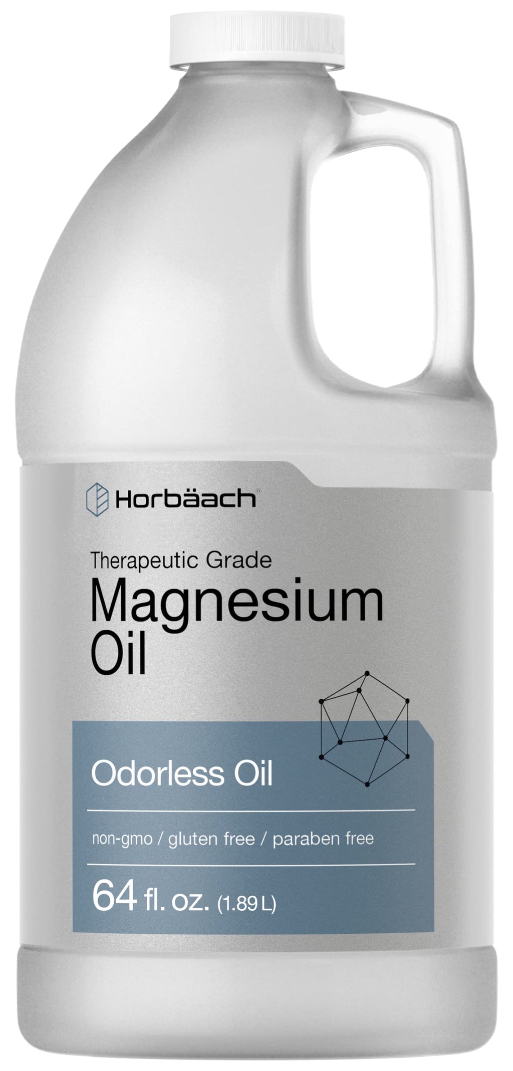 Horbäach Magnesium Oil | 64 fl. oz | Therapeutic Grade | Vegetarian, Non-GMO, Gluten Free, and Paraben Free Odorless Formula