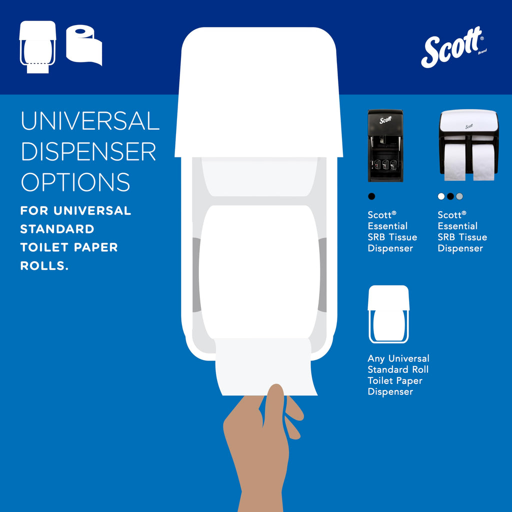 Scott Professional 100% Recycled Fiber Standard Roll Bulk Toilet Paper (13217), 2-Ply, Elevated Design, White, Individually Wrapped (80 Rolls of 473 Sheets, 37,840 Sheet Total)