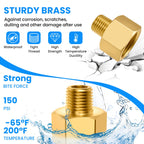 SDTC Tech 2-Pack Brass Pipe Fitting 1/4 NPT Thread Male to 1/2 NPT Thread Female Reducer Adapter, Brass Pipe Extension Connectors