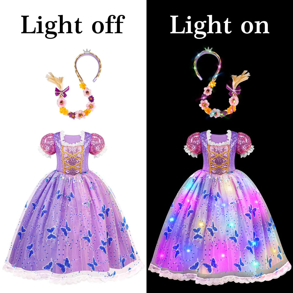 Meland Light Up Princess Dress for Girls, Dress Up Toy Gift Set(5-6 Years)