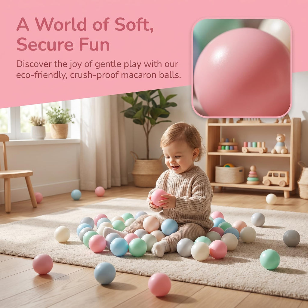 LANGXUN Plastic Ball Pit Balls for Baby Toddler Kids