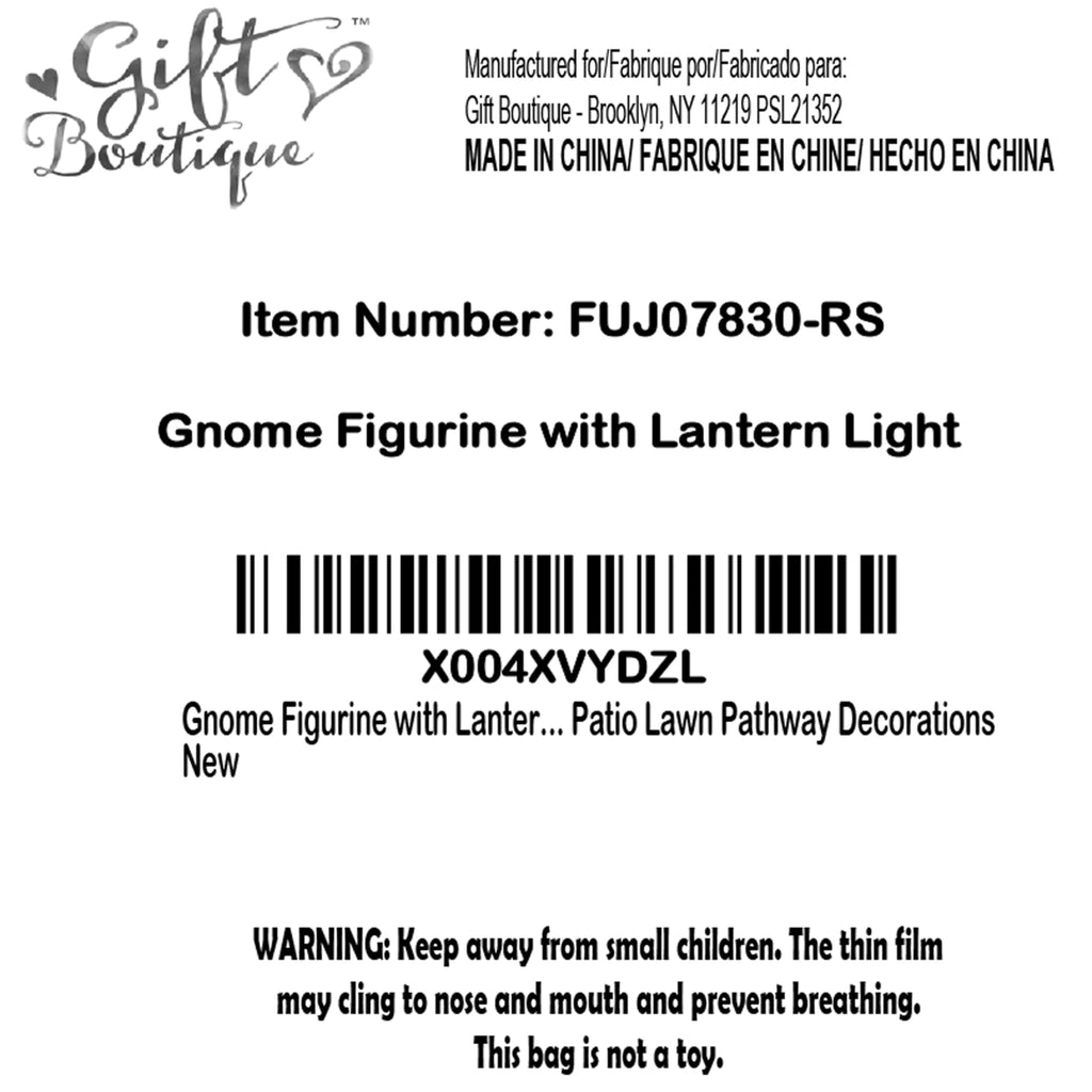 Outdoor Garden Gnome Statue with Solar Lantern Light Resin Yard Decor Patio Lawn Pathway Figurine Holiday Decoration Gnome Gift for Women Mom