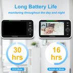 HelloBaby No WiFi Baby Monitor Camera and Audio HB6550, 5" Video Screen