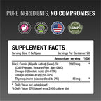 Approved Science Black Seed Oil - Cold Pressed Nigella Sativa - Boost Immunity, Respiratory, Cognitive, and Digestive Health - 2% Thymoquinone - 1 Bottle - 180 Softgels - Made in The USA