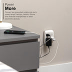 GE 6-Outlet Extender Wall Tap, 5 Pack, Grounded Adapter, Outlet Splitter, Charging Station, 3-Prong, Plug Adapter, Secure Install, Cruise Essentials, ETL Listed, White, 54853