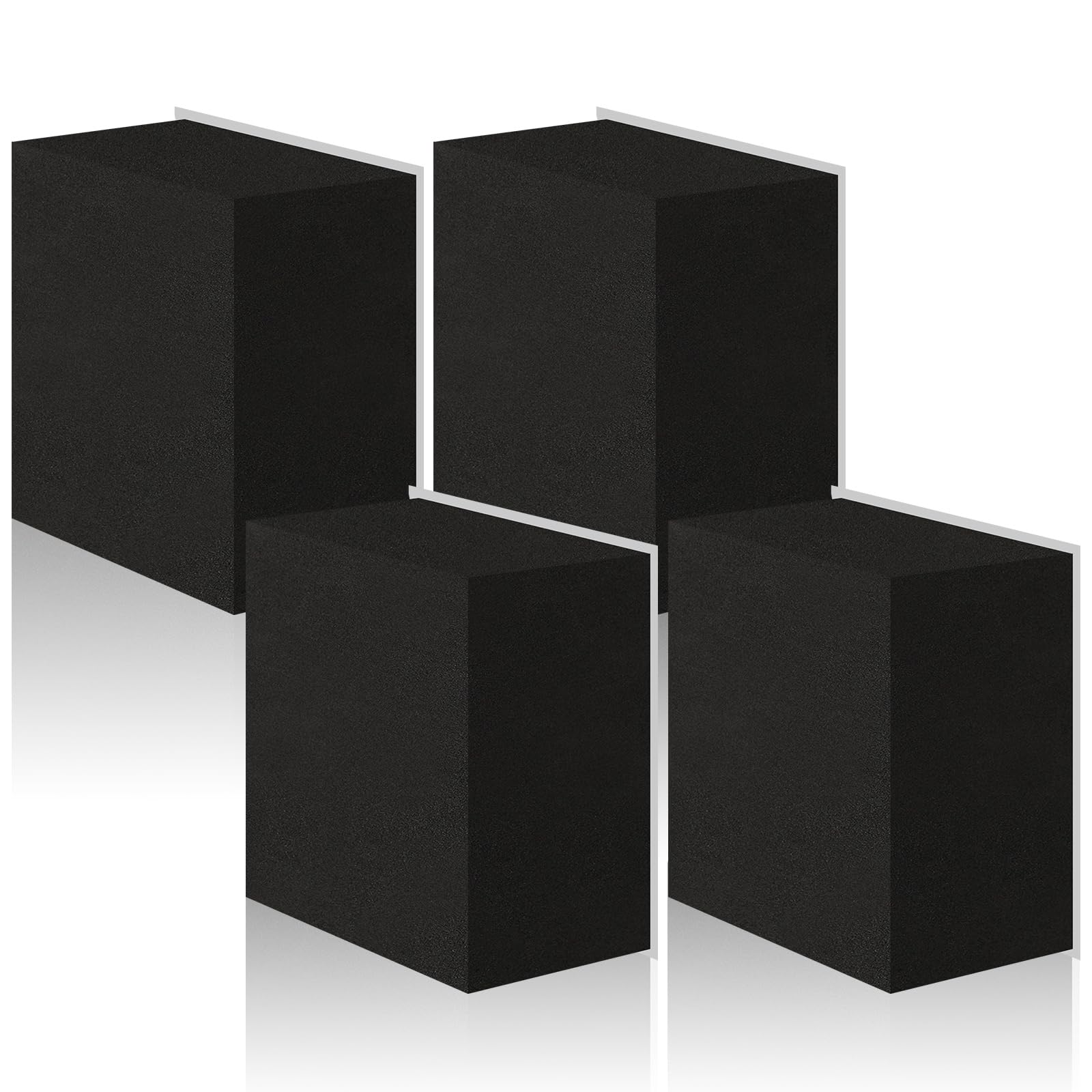 Joyfolk 4 Pcs 2" Thick Foam Padding Sheet with Adhesive Backing Closed Cell 4 Inch x 4 Inch Self Stick Neoprene Insulation Foam Sheet Black for Furniture Cars Speakers