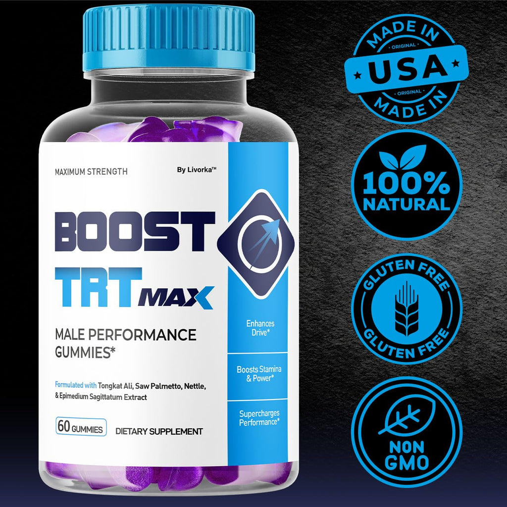 (2 Pack) Boost TRT Max - Official Boost TRT Max Gummies for Men Advanced Natural Formula, Male Gummies for Maximum Performance & Support for Overall Wellness, Booster TRT Max for 2 Months