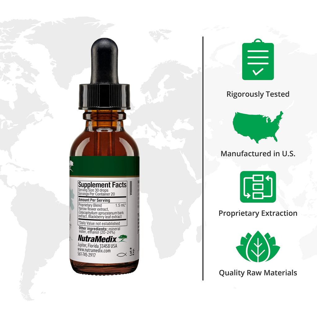 NutraMedix Mora Yarrow Extract - Yarrow Herb, BlackBerry Leaves and Capirona Bark Extract for Digestive Health, Gut Support & Healthy Inflammatory Response (1oz / 30ml)