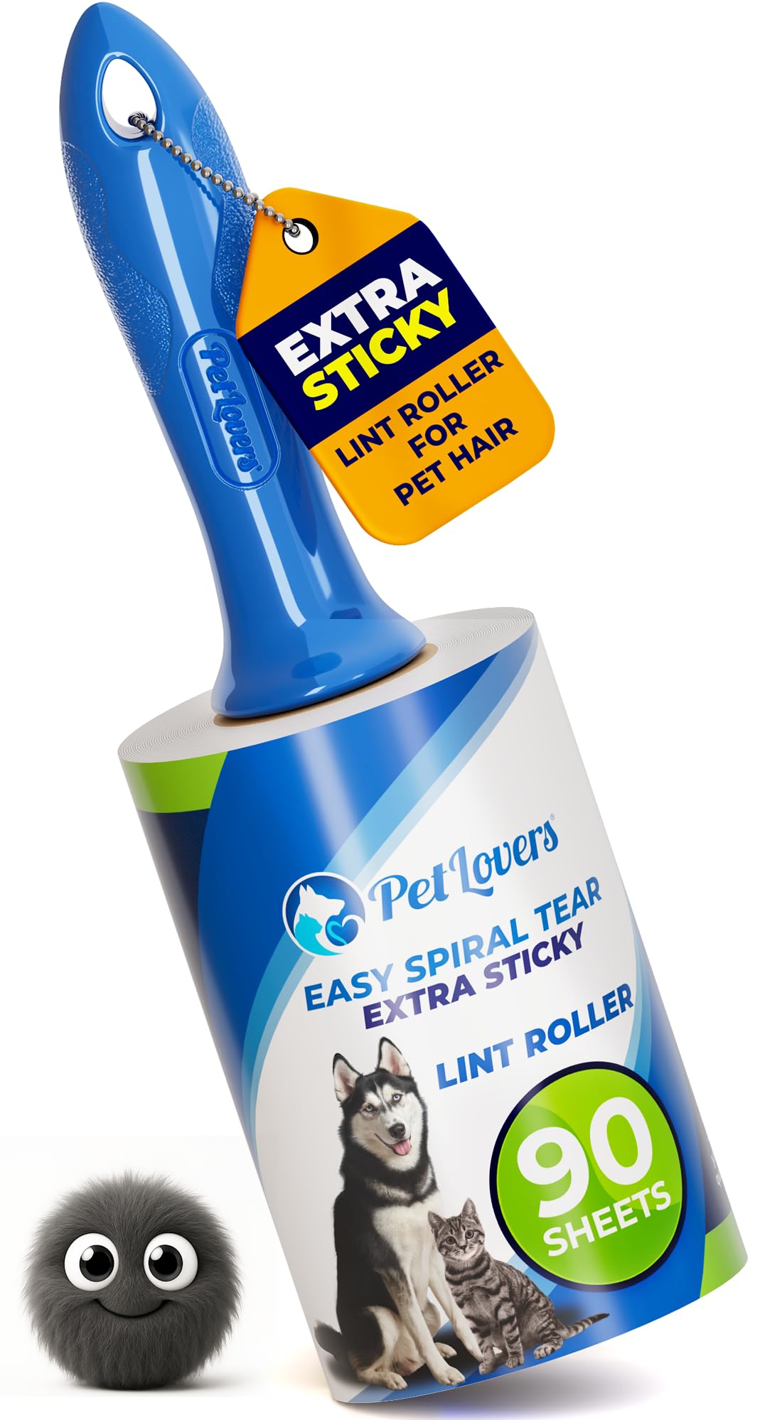 PetLovers Extra Sticky Lint Roller Mega Value Set for Pet Hair Removal, Dog and Cat Lint Remover (4 Pack)
