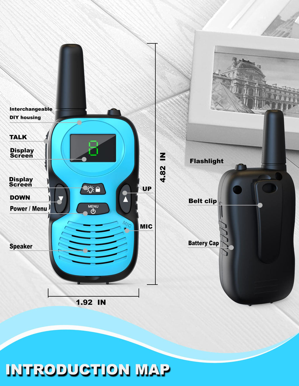 Walkie Talkies for Kids Rechargeable 4 Pack - Outdoor Hiking Camping Toys