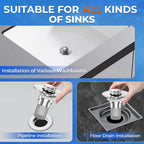 Bathroom Sink Drain Strainer,(4PCS) Pop-up Sink Drain Strainer with Removable Stainless Steel Strainer Basket Hair Catcher, Bathroom Sink Strainer for Bathroom Sink Stopper Replacement