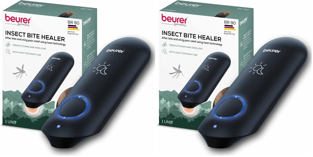 Beurer BR90 Insect Sting and Bite Relief with Light,Chemical-Free Bug Bite Healer for Day and Night,Electronic Heat Device for After Mosquito Bites to Ease Itching-and Swelling,(Pack of 2)