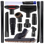 14Pcs Universal Vacuum Attachment Professional Shop Vac Accessories Wet Dry Vacuum Hose Adapter with Hair Brush Extension Wand Flexible Crevice Tool fit 2 1/2" to 1 1/4" and 1 7/8" to 1" Vacuum Hose