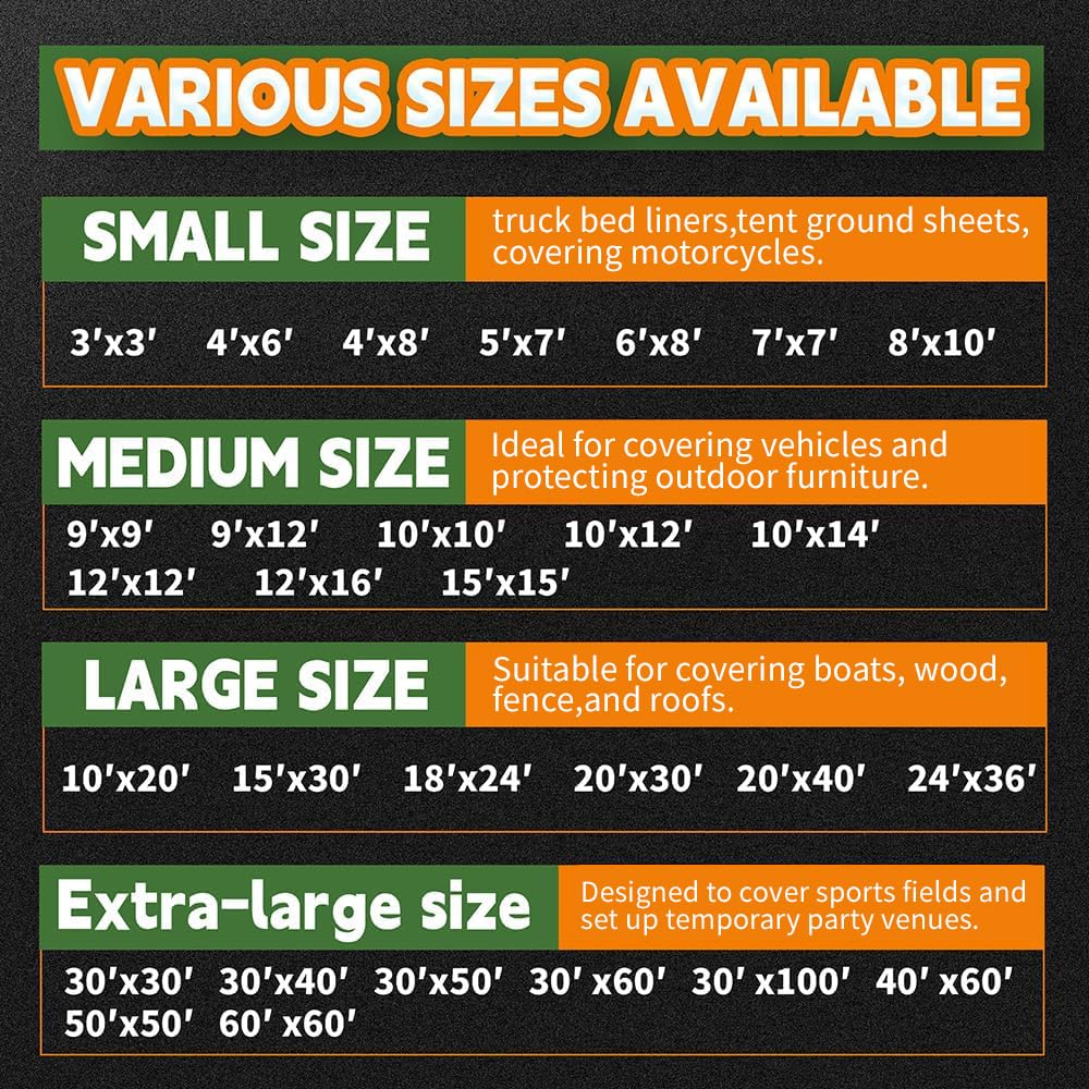 RAINDEWAY 10x12 Feet Tarps Heavy Duty Waterproof,10Mil Thick Multipurpose Poly Tarp Cover with Metal Grommets and Reinforced Edges,Silver/Brown Tarp