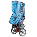 ZENY Foldable Pet Stroller, Cat/Dog Stroller with 3 Wheel, Pet Strolling Cart, Dog Travel Carrier with Storage Basket + Cup Holder (Blue)